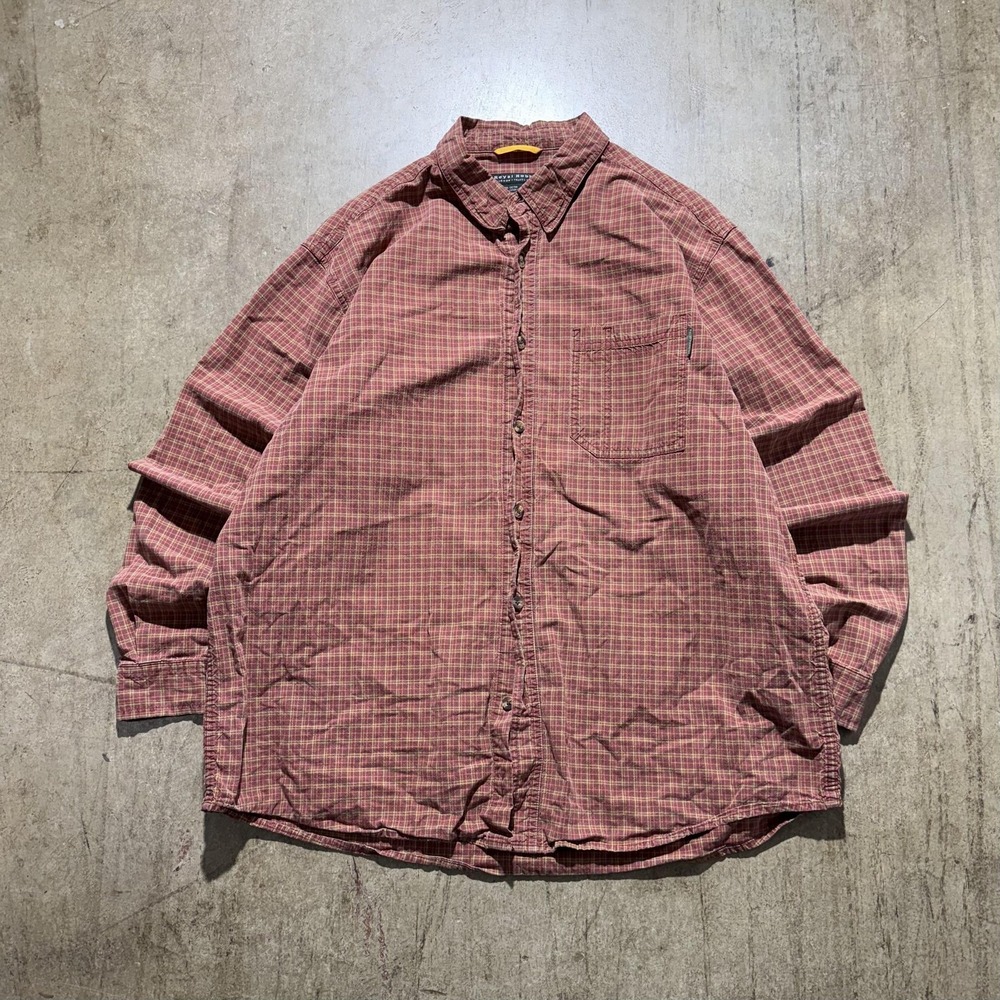 Royal Robbins Shirt Mens XL Red Plaid Button Front Pocket Travel Outdoor Casual